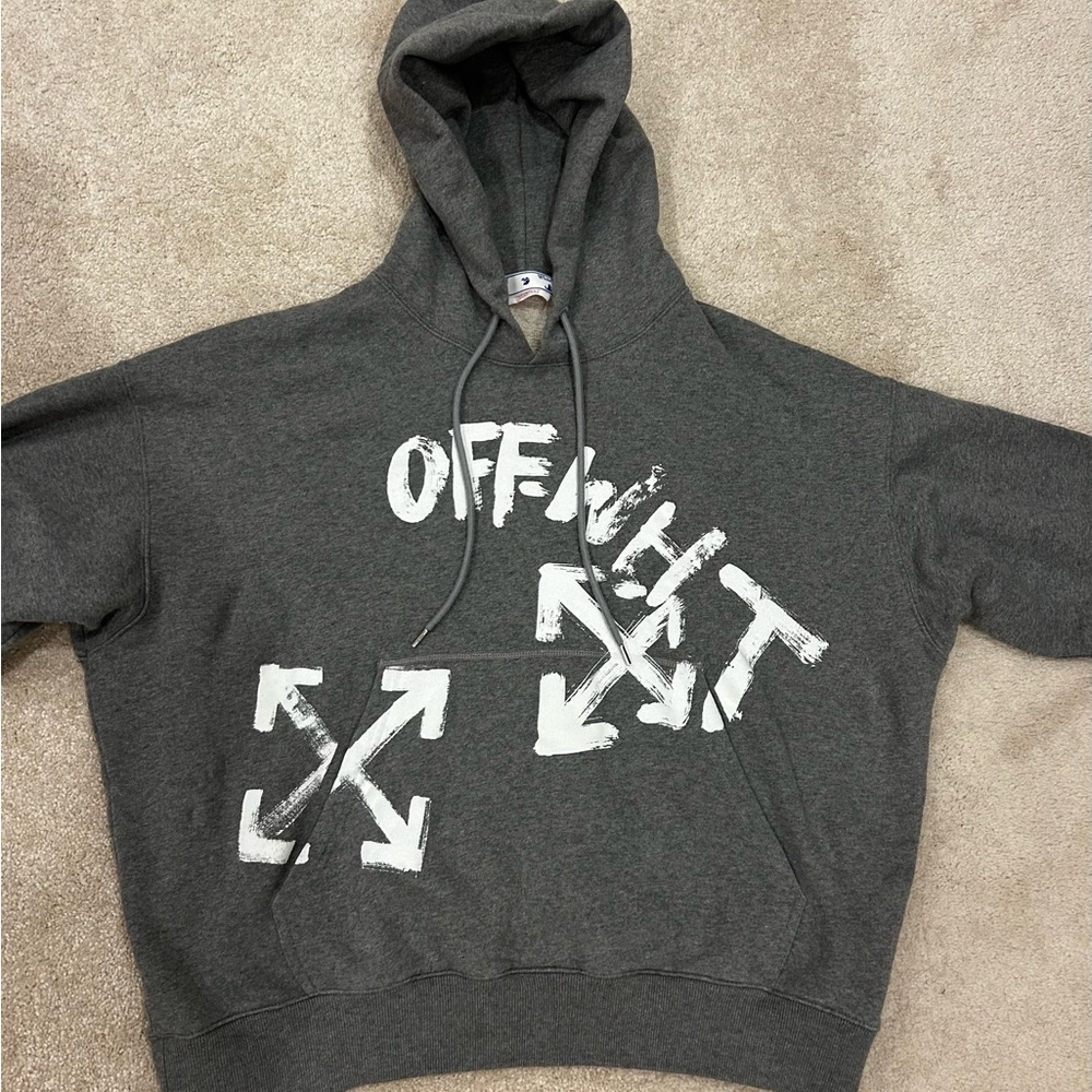 Off-White Gray script skate Hoodie
